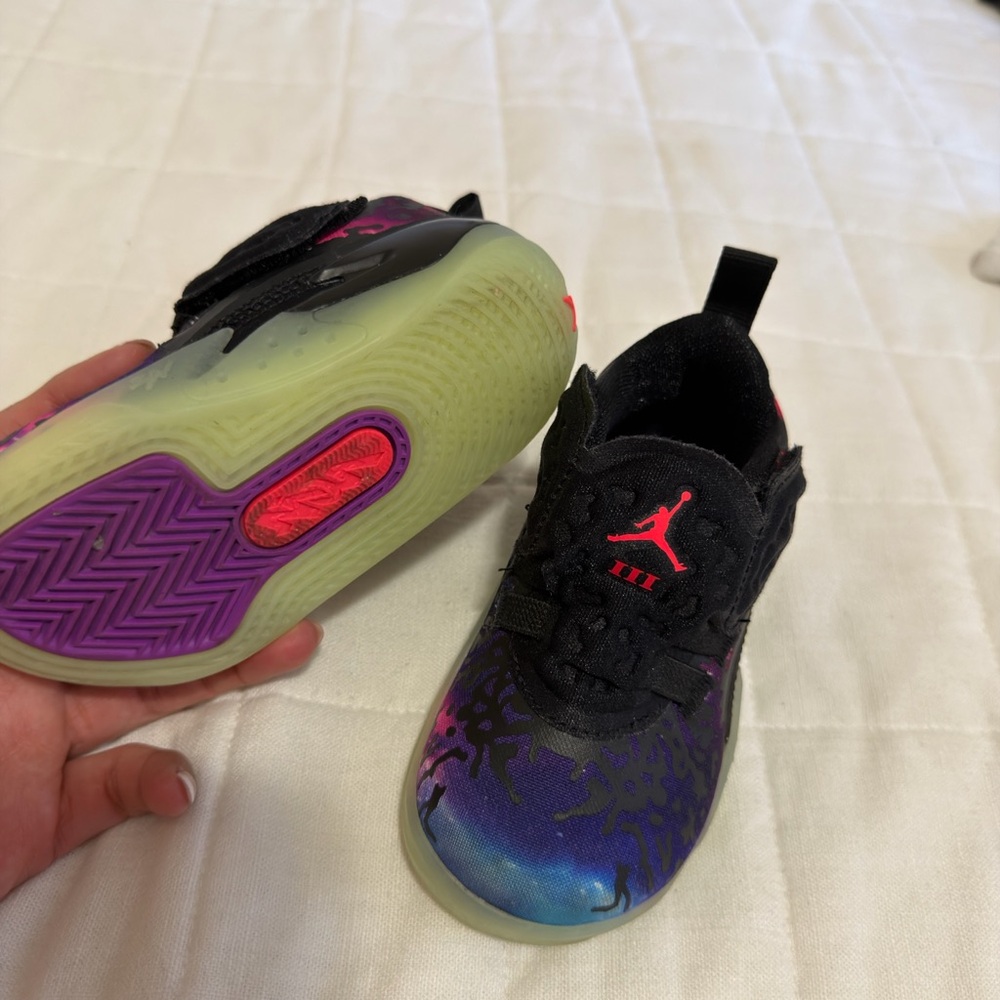 Jordan Kids' Black and Purple Sneakers
